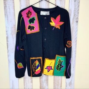 Michael Simon Embroidered Lite Fall Cardigan S